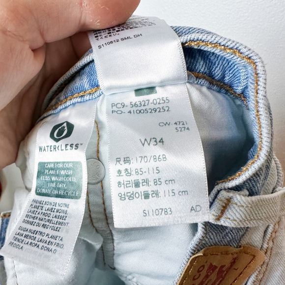 Levi's 501 Origin of Two Minds Original Stretch Shorts sz W34 - Picture 10 of 13